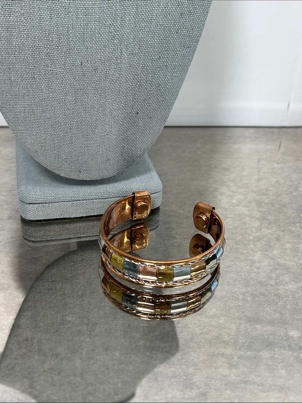 Tri-Tone Ashtadhatu healing cuff Metal Cuff Bracelet